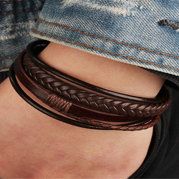 Trendy Genuine Leather Bracelets